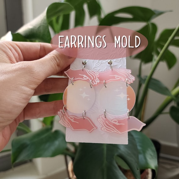 Silicone earrings mold "Save planet" for resin and epoxy