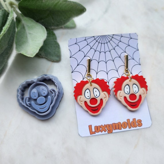 Halloween Polymer Clay cutters Stud earring clay cutters Earrings molds Polymer clay tool Scary clown face sharp cutter stamp