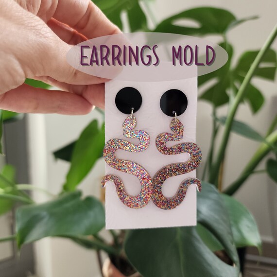 Silicone earrings mold for resin and epoxy "Snake"