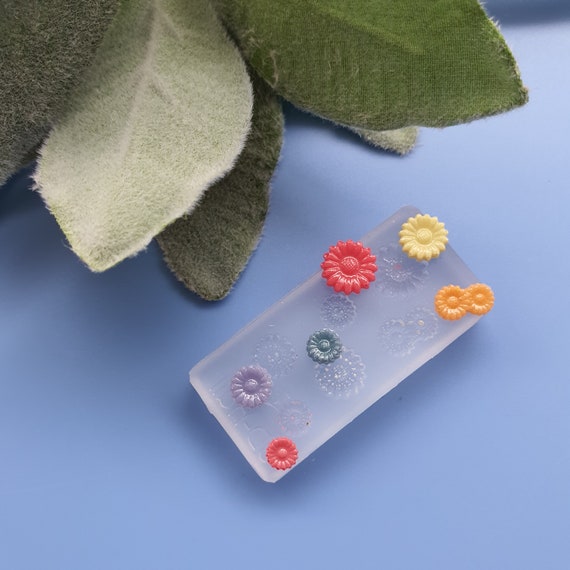 Silicone earrings mini mold "Flowers" for resin and epoxy