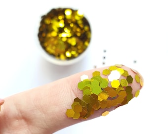 Gold Hexagon Chunky glitter for Resin Epoxy crafts