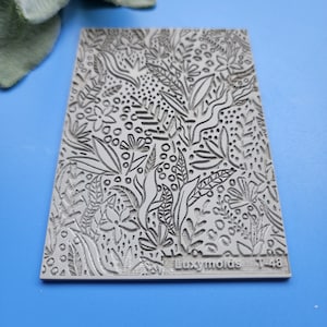 Fimo Textur Fliese Textur Matte Clay Stempel Fimo Textur Schablonen &quot;Pflanzen&quot; T-48
