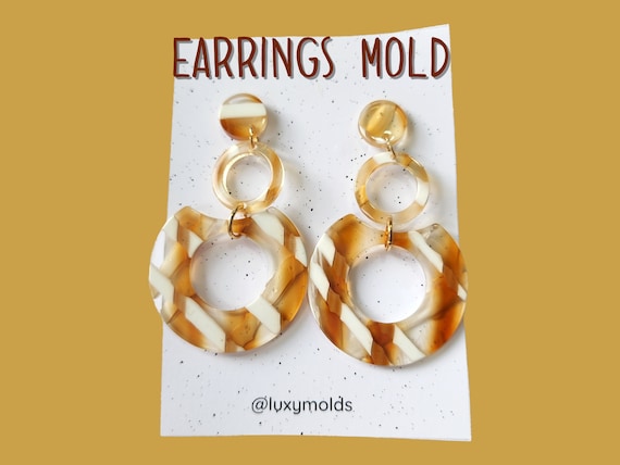 Silicone earrings mold / Silicone epoxy mold / Silicone earring moulds / Silicone UV resin molds / Geometry earring silicone jewelry mold