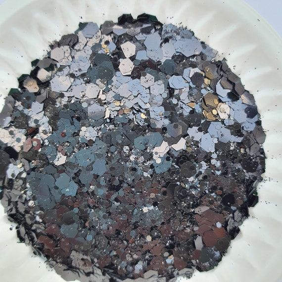 Chunky glitter "Black" for Resin Epoxy crafts, for nail design