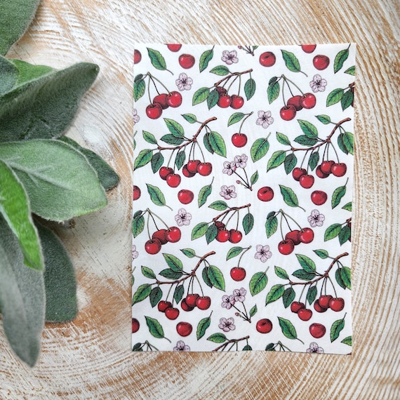 Clay transfer paper / Image transfer paper / Water soluble paper for polymer clay / Cherry transfer sheet / Transfer paper for clay