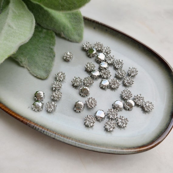 Flower centers Flower Silver metal stamens Earrings components Earrings findings DIY jewelry Jewelry supplies Polymer clay supplies