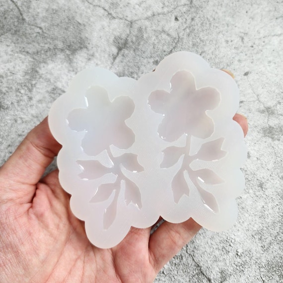 Silicone earrings mold Jewelry resin mold "Flowers" Botanic design epoxy mold
