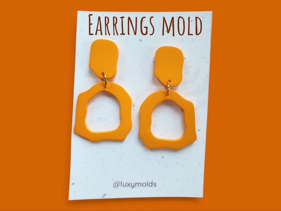 Silicone earrings mold / Silicone epoxy mold / Silicone UV resin molds / Abstract earrings silicone jewelry mold / Matte effect earring mold