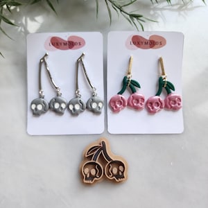 Cherry skull Halloween Polymer Clay cutters Stud earring clay cutters Earrings molds Polymer clay tool Skull sharp cutter stamp Clay tool