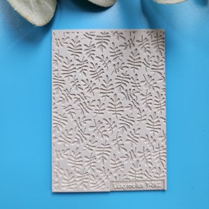 Polymer clay Texture tile Texture mat Clay stamp Polymer clay texture stencils &quot;Leaves, botanic&quot; design clay texture Rubber mat T-362