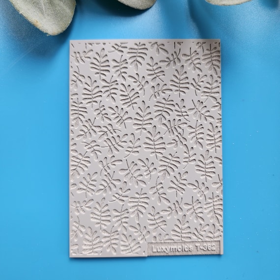 Polymer clay Texture tile Texture mat Clay stamp Polymer clay texture stencils "Leaves, botanic" design clay texture Rubber mat T-362
