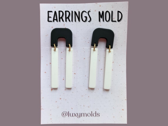 Silicone earrings mold / Silicone epoxy mold / Silicone UV resin molds / Geometry Arch earrings silicone jewelry mold