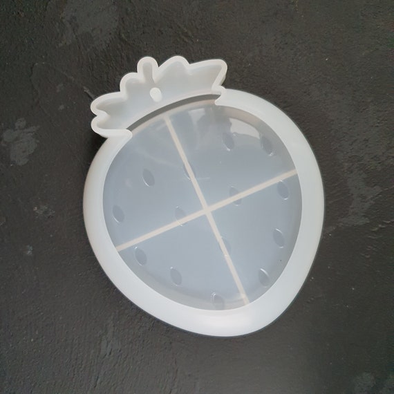 Strawberry Coaster trinket tray plate silicone mold for Resin Epoxy Jesmonite