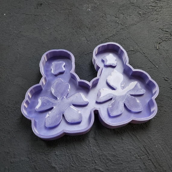 Glossy Earring Mold Blanks – Master Molds for Making Your Own Silicone Molds "Flower design"