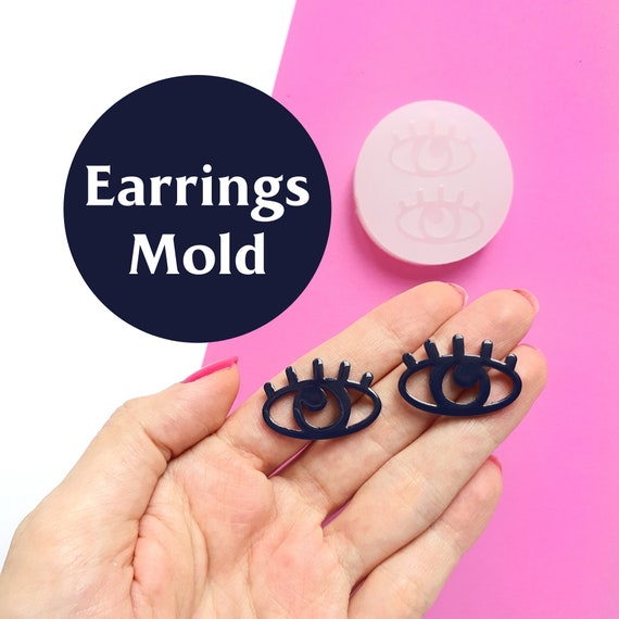Silicone earrings mold "Eyes" mould for resin and epoxy for stud earrings