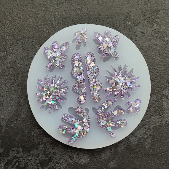 Silicone earrings mold Jewelry Resin mould for resin and epoxy 5 designs