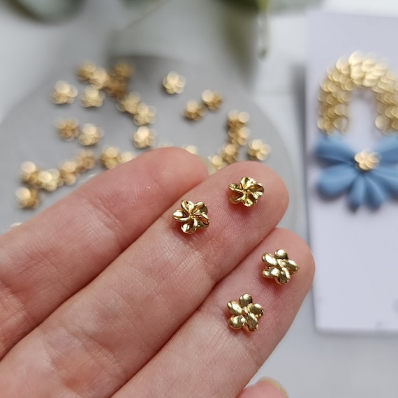 Gold Flower centers Flower metal stamens Earrings components Earrings findings DIY jewelry Jewelry supplies Polymer clay supplies