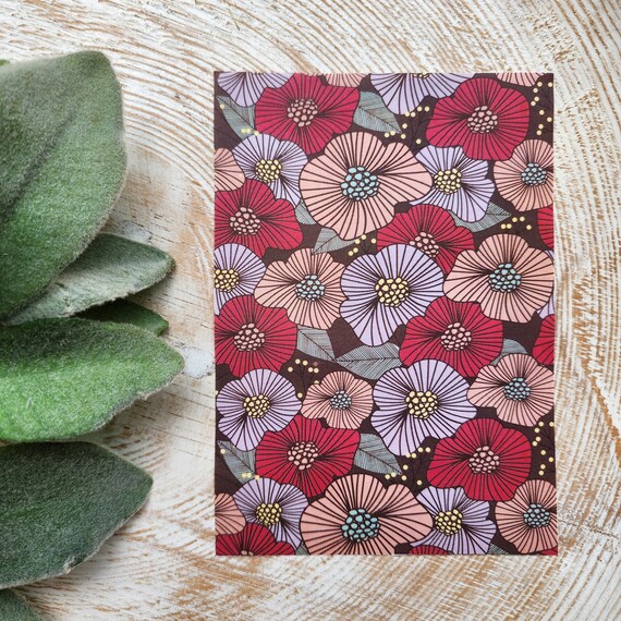 Clay transfer paper / Image transfer paper for clay / Water soluble paper for polymer clay / Poppy flowers pattern transfer sheets