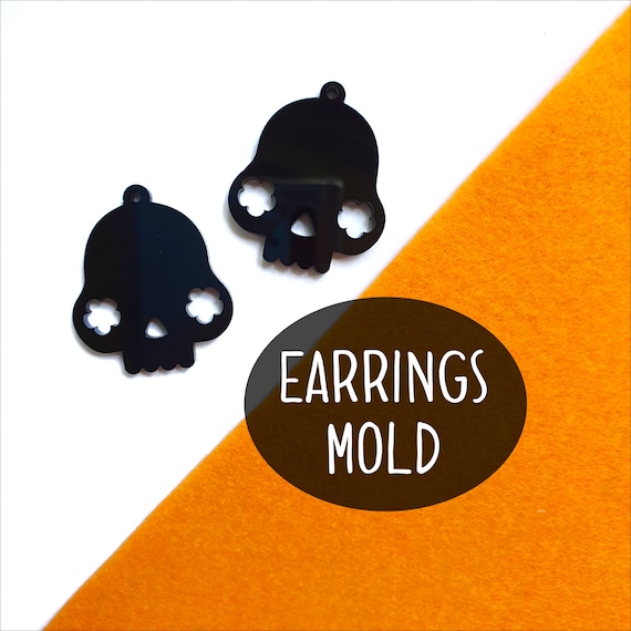 Halloween Scull Silicone earrings mold for resin and epoxy