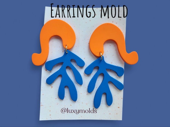 Silicone earrings mold / Silicone epoxy mold / Silicone UV resin molds / Coral earrings silicone jewelry mold / Matte effect earring mold