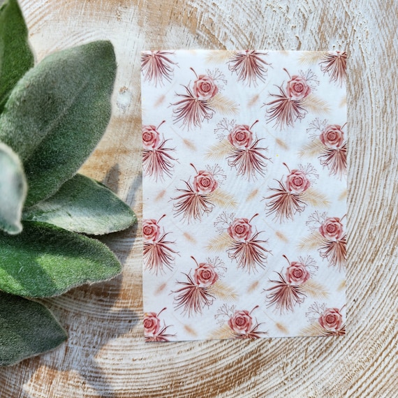 Clay transfer paper / Image transfer paper for clay / Water soluble paper for polymer clay / Rose flower pattern transfer sheets