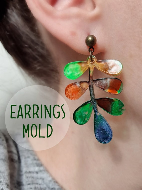 Silicone earring Leaves mold Jewelry Resin mould for resin and epoxy