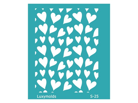 Silk screen stencil for polymer clay "Valentine's day" Luxymolds S-25