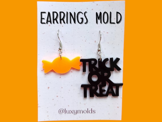 Silicone earrings mold / Silicone epoxy mold / Silicone UV resin molds / Halloween Candy earrings silicone jewelry mold