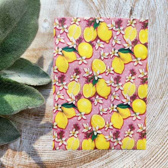 Clay transfer paper / Image transfer paper for clay / Water soluble paper for polymer clay / Lemon pattern transfer sheets