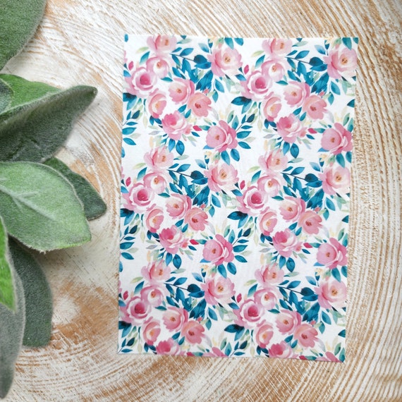 Clay transfer paper / Image transfer paper / Water soluble paper for polymer clay / Flower pattern transfer sheet / Transfer paper for clay