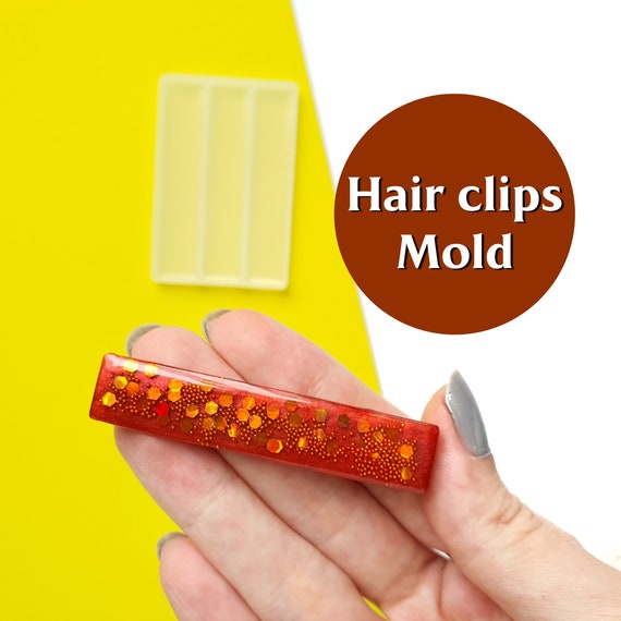 Silicone hair clip mold for resin and epoxy Jewelry resin mould