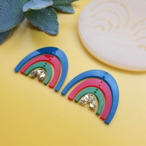 Rainbow Silicone earrings mold Jewelry Resin mould for resin epoxy polymer clay