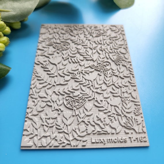 Polymer clay Texture tile Texture mat Clay stamp Polymer clay texture stencils "Flowers, Botanic" T-162