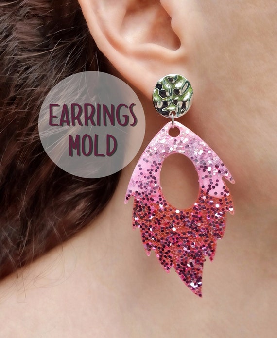 Earrings silicone mold for resin "Leaves" silicone molds for epoxy