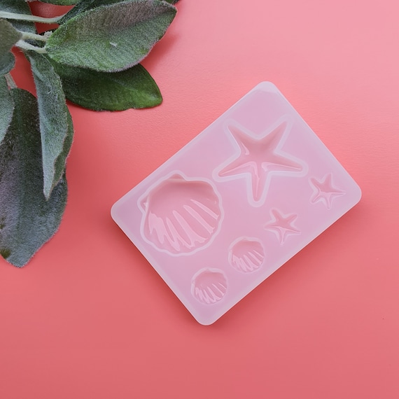 Silicone earrings mold "Sea shell and star" mould for resin and epoxy