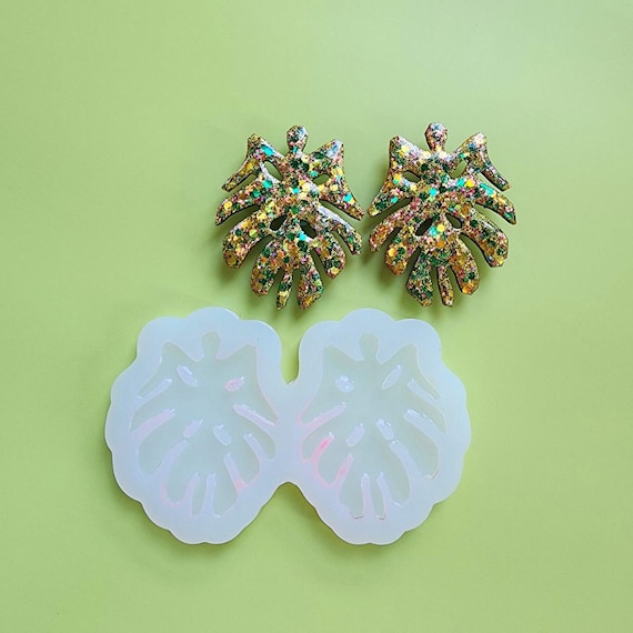 Silicone earrings mold Jewelry resin mold "Monstera Leaf" Botanic design epoxy mold