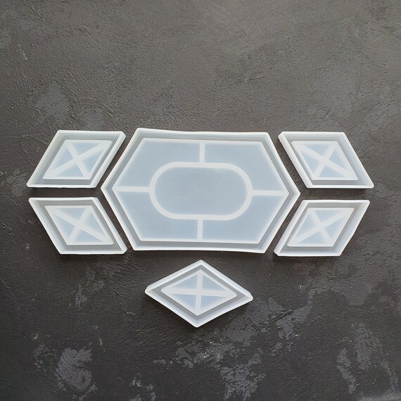 6 pcs set Coasters Trinket tray silicone mold Resin Epoxy Jesmonite mold