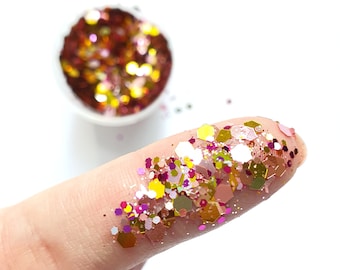 Gold Pink Mix Chunky glitter for Resin Epoxy crafts