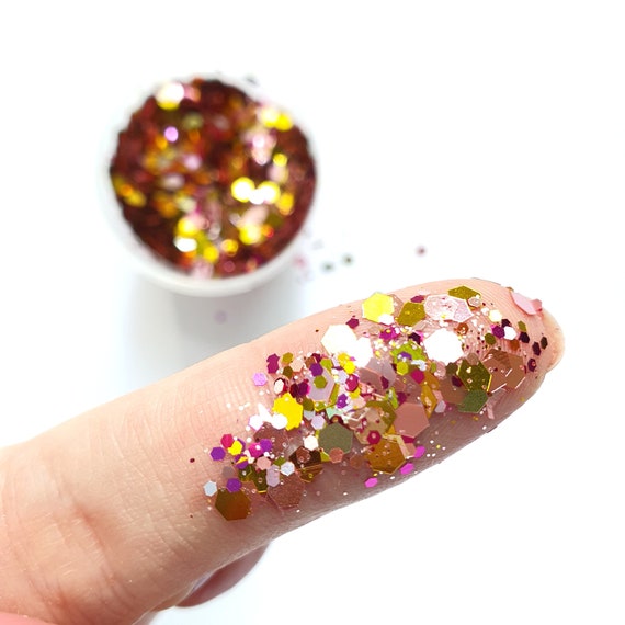 Gold Pink Mix Chunky Glitter for Resin Epoxy Crafts 