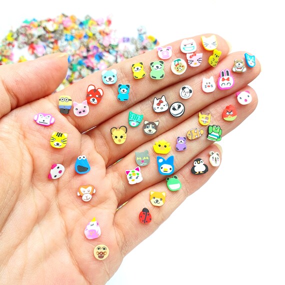 Mix animals polymer clay shapes for Resin Epoxy crafts for nail design