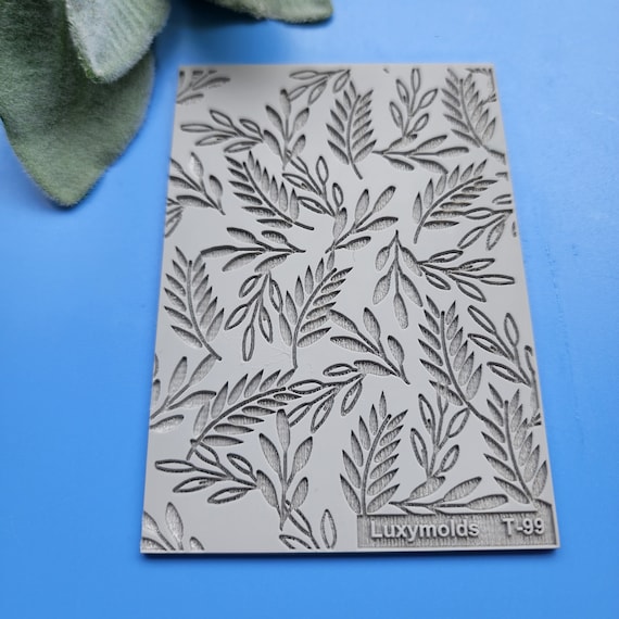Polymer clay Texture tile Texture mat Clay stamp Polymer clay texture stencils "Leaves" T-99