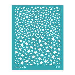 Silk screen stencil for polymer clay "Luxymolds" S-73 "Polka, Stars"