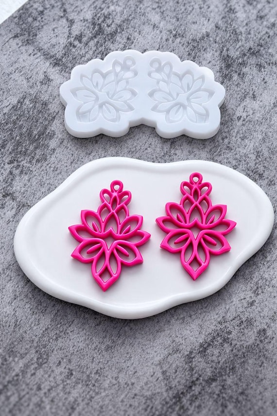 Silicone Lace Earrings Mold for Resin Jewelry Making (8 cm)