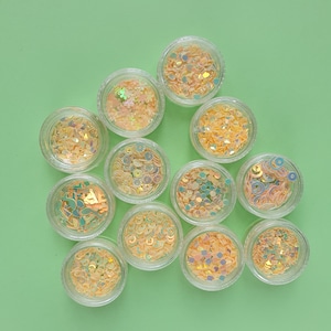 12 pcs set Yellow Sequins Chunky glitter for Resin Epoxy crafts and nail art image 1