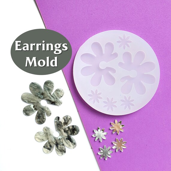 Silicone earring mold "Flower Daisy" mould for resin and epoxy