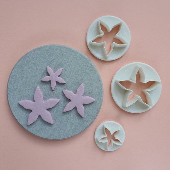 3 pcs set Polymer clay cutters Jewelry Earrings "Flower" shape plastic cutter