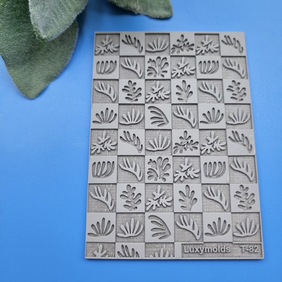 Polymer clay Texture tile Texture mat Clay stamp Polymer clay texture stencils "Corals" T-82