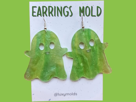 Silicone earrings mold / Silicone epoxy mold /Silicone earring moulds/Silicone UV resin molds/Halloween Ghost earrings silicone jewelry mold