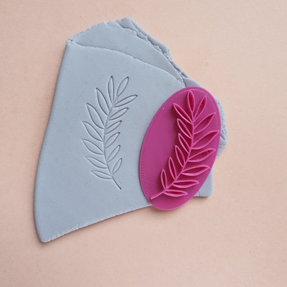 Polymer clay stamp "Leaves" 3D printed embossing
