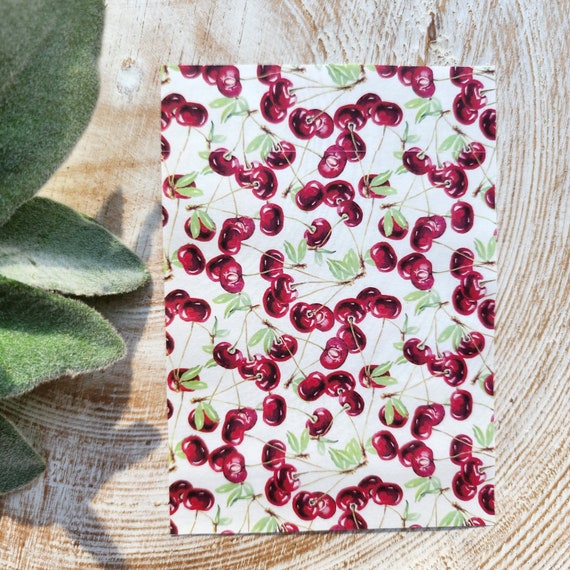 Clay transfer paper / Image transfer paper for clay / Water soluble paper for polymer clay / Cherry berry pattern transfer sheets